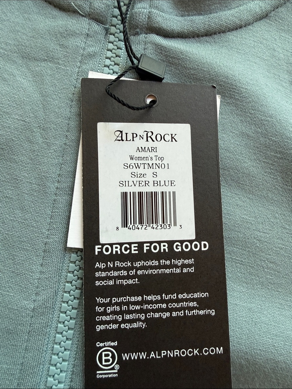 Alp N Rock AMARI HALF ZIP MOCK NECK SILVER BLUE & ELOISE MINI SKIRT size small - Picture 5 of 15